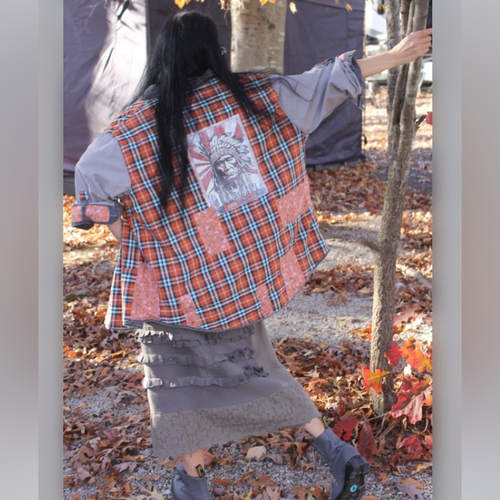 Shabby chic style reversible Patchwork jacket - Picture 14 of 14